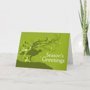 Graphic lyrebird green Christmas card