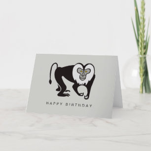 Graphic - MACAQUE - Monkey -Primate - Wildlife Card