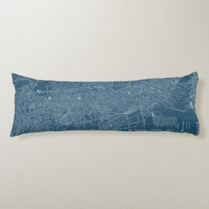 Graphic Map of Boston Body Pillow