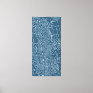 Graphic Map of Boston Canvas Print