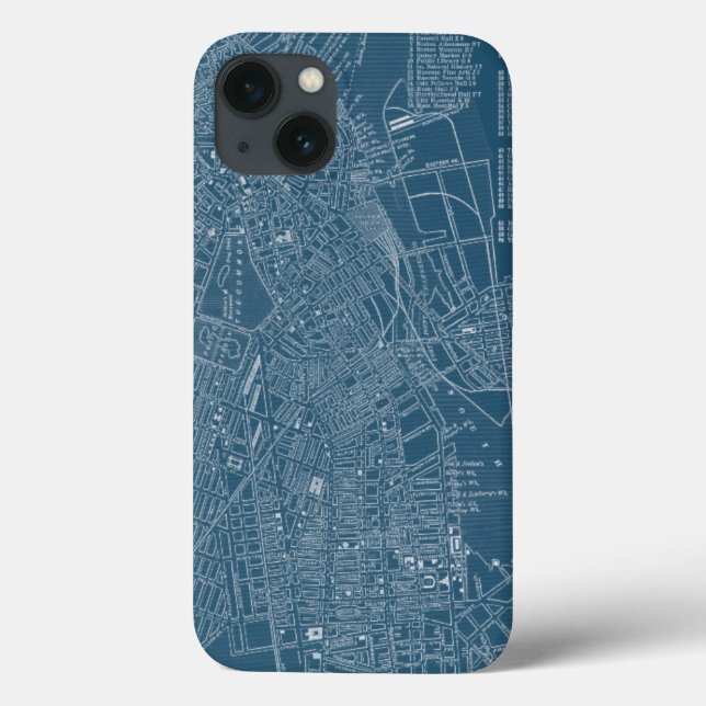Graphic Map of Boston Case-Mate iPhone Case (Back)