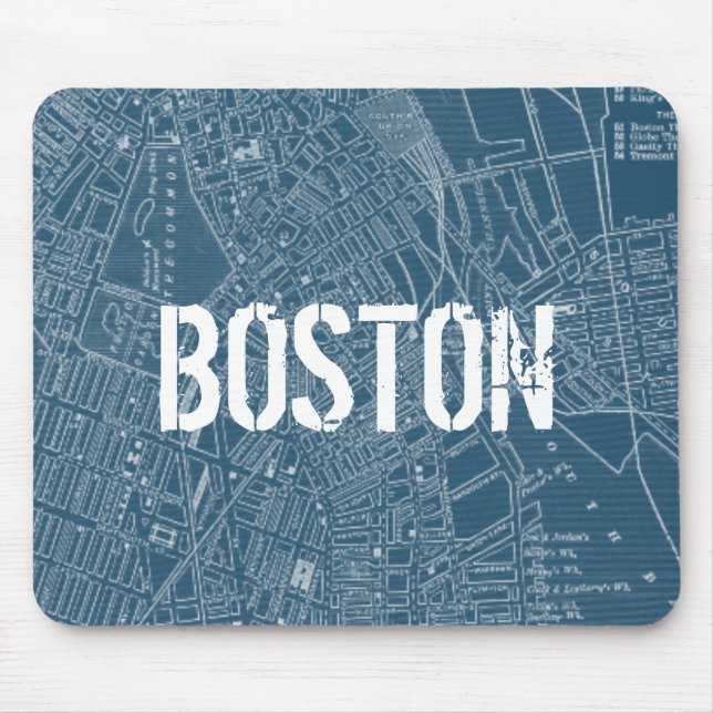Graphic Map of Boston Mouse Pad (Front)