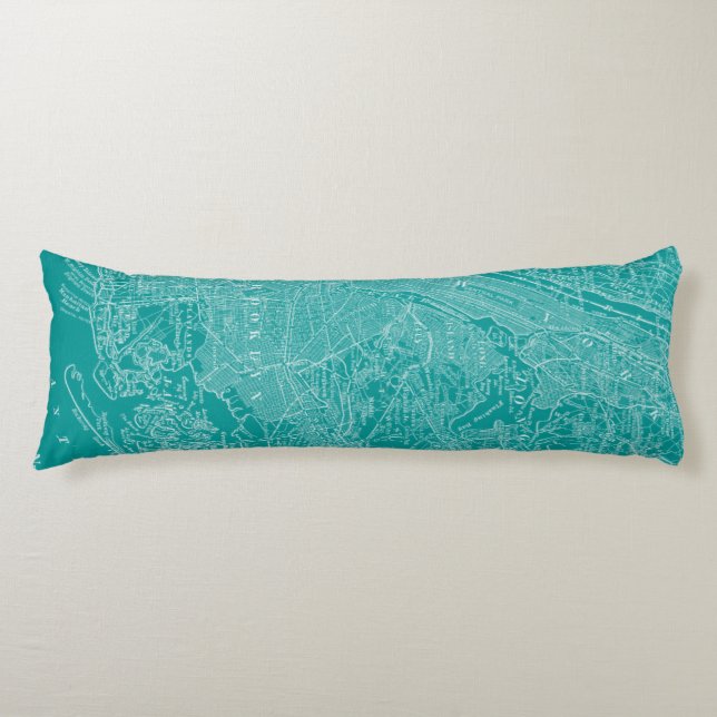 Graphic Map of New York Body Pillow (Front)