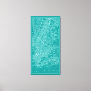 Graphic Map of New York Canvas Print