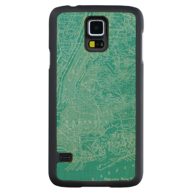 Graphic Map of New York Carved Maple Galaxy S5 Case (Back)