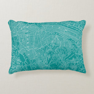 Graphic Map of New York Decorative Pillow