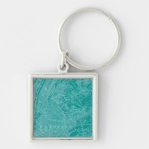 Graphic Map of New York Keychain