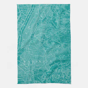 Graphic Map of New York Kitchen Towel