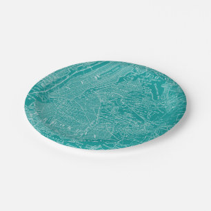 Graphic Map of New York Paper Plate