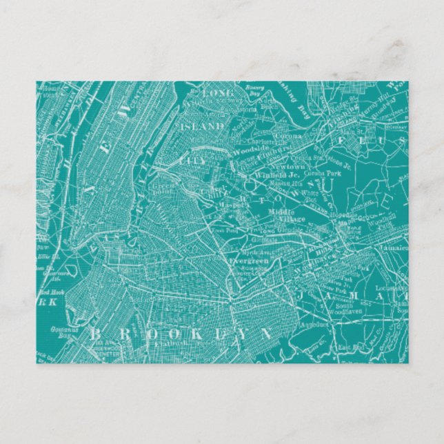Graphic Map of New York Postcard (Front)