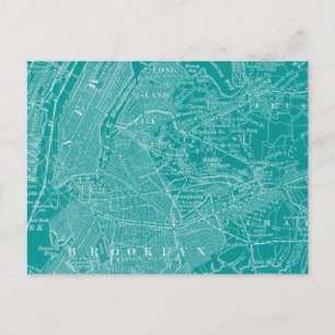 Graphic Map of New York Postcard