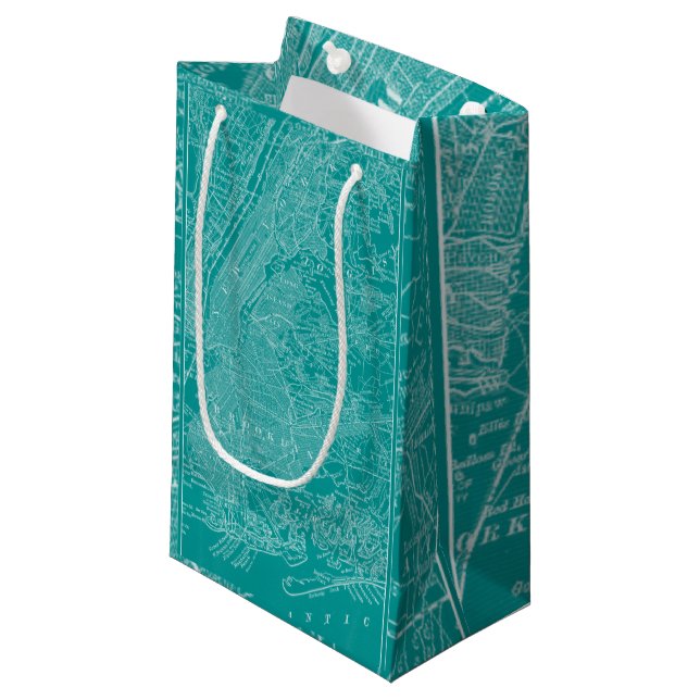 Graphic Map of New York Small Gift Bag (Front Angled)