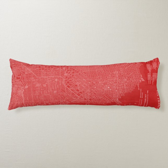 Graphic Map of San Francisco Body Pillow (Front)