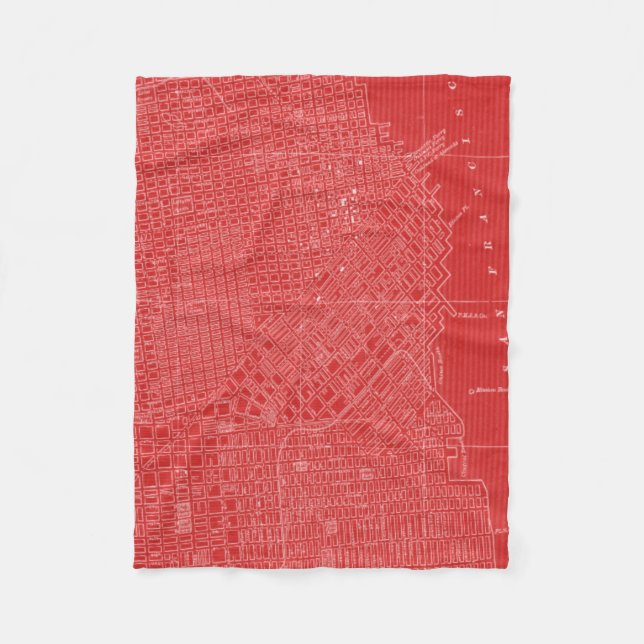 Graphic Map of San Francisco Fleece Blanket (Front)