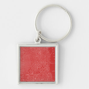 Graphic Map of San Francisco Keychain