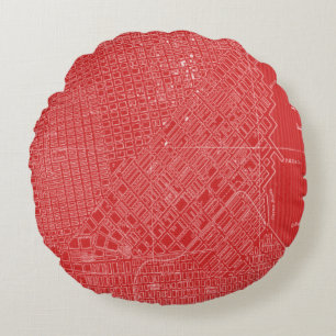 Graphic Map of San Francisco Round Pillow