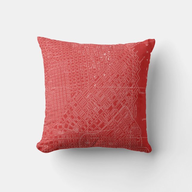 Graphic Map of San Francisco Throw Pillow (Front)