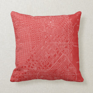 Graphic Map of San Francisco Throw Pillow