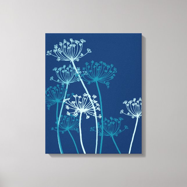 Graphic modern flower chervil canvas print (Front)
