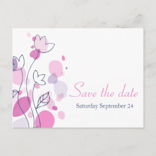 Graphic modern flower petals save the date card