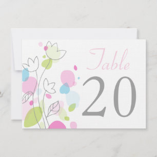 Graphic modern flower petals wedding table numbers