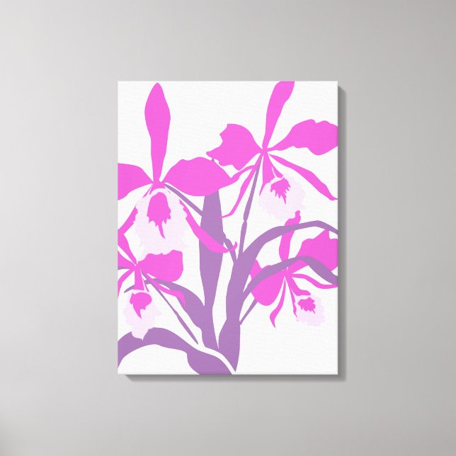 Graphic modern flower purple orchid canvas print (Front)