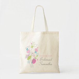 Graphic modern flower wedding bridesmaid bag
