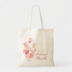 Graphic modern flower wedding bridesmaid bag