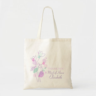 Graphic modern flower wedding maid of honour bag