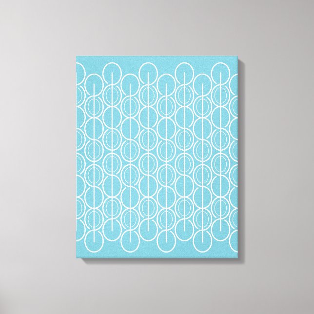 Graphic modern oval line patterned canvas print (Front)