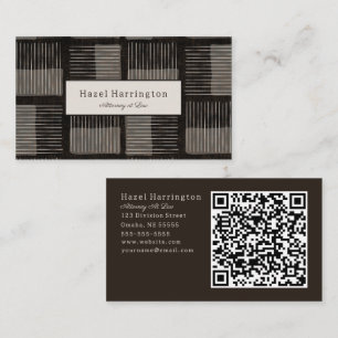 Graphic Modern QR Code Business Card Black Gray
