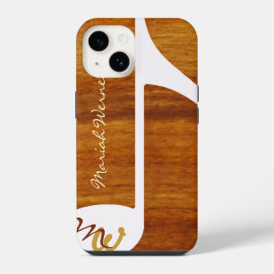 graphic music wood style iPhone 14 case