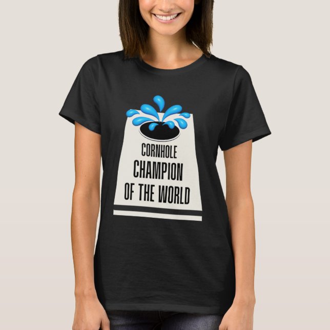 Graphic Outdoor Game Apparel Cornhole Champion of  T-Shirt (Front)