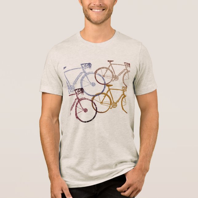 Graphic Overlapped Bicycles  Tri-Blend Shirt (Front)