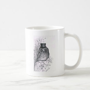 Graphic owl coffee mug