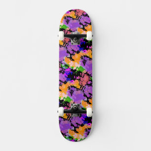 Graphic Paint Splatter Print Skate Deck
