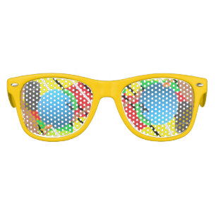 Graphic Painted Retro Party Glasses