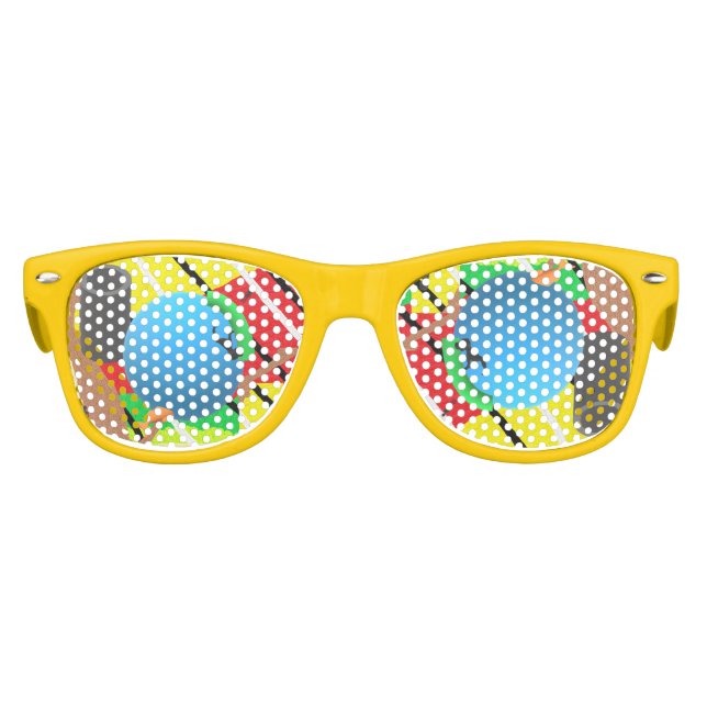 Graphic Painted Retro Party Glasses (Front)