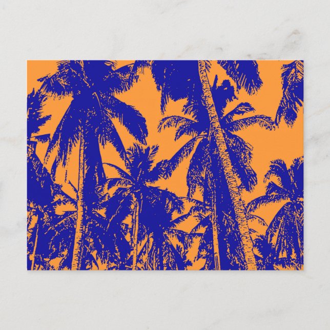 Graphic Palm Trees Design Postcard (Front)