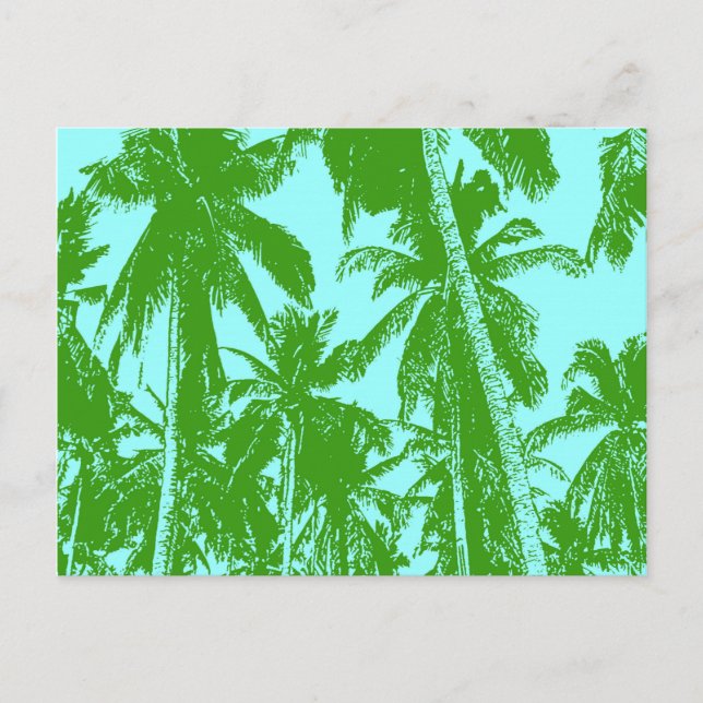 Graphic Palm Trees Design Postcard (Front)