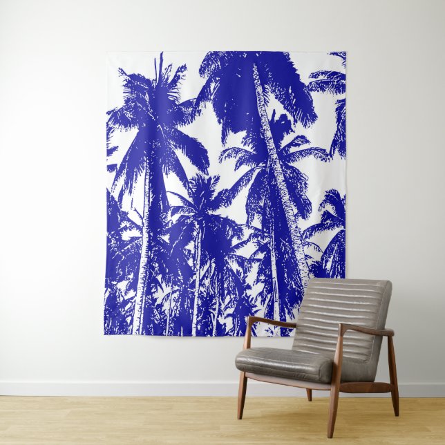 Graphic Palm Trees Design Tapestry (In Situ)