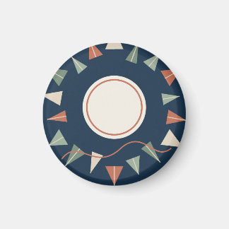 Graphic Paper Garden in Navy and Sage Magnet