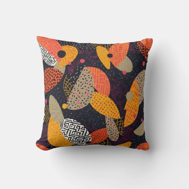 graphic patterns throw pillow (Front)