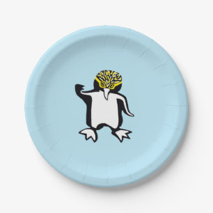 Graphic - PENGUIN - Animal lover - Blue Paper Plate