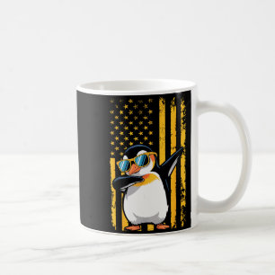 Graphic Penguin Retro American Flag Funny Penguin  Coffee Mug