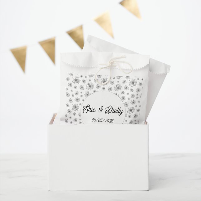 Graphic peonies. favour bag (Party)