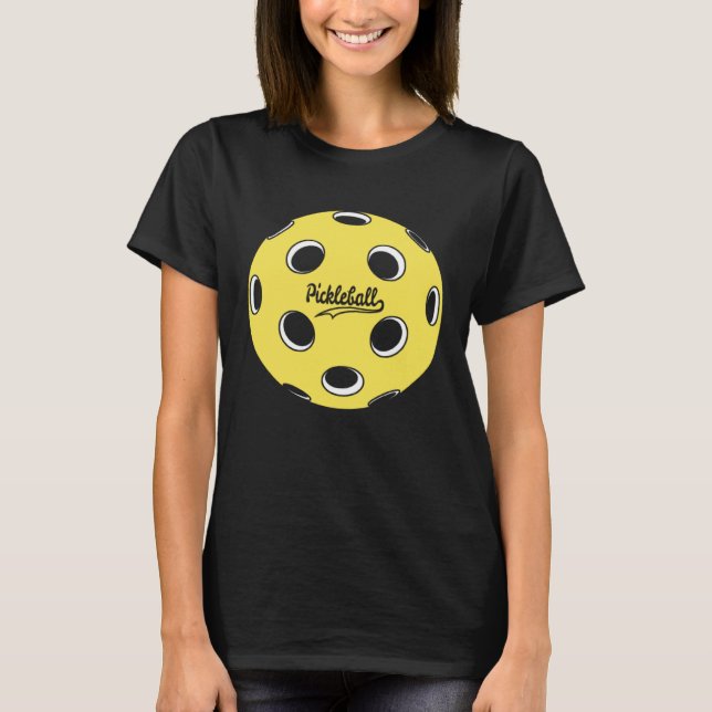 Graphic Pickleball Ball Yellow T-Shirt (Front)