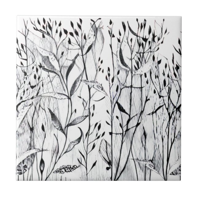 Graphic picture of plants tile (Front)