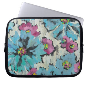 Graphic Pink and Blue Floral Laptop Sleeve