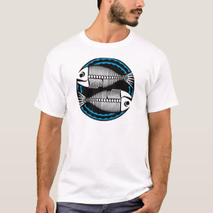 Graphic Pisces Fish Skeletons T-Shirt